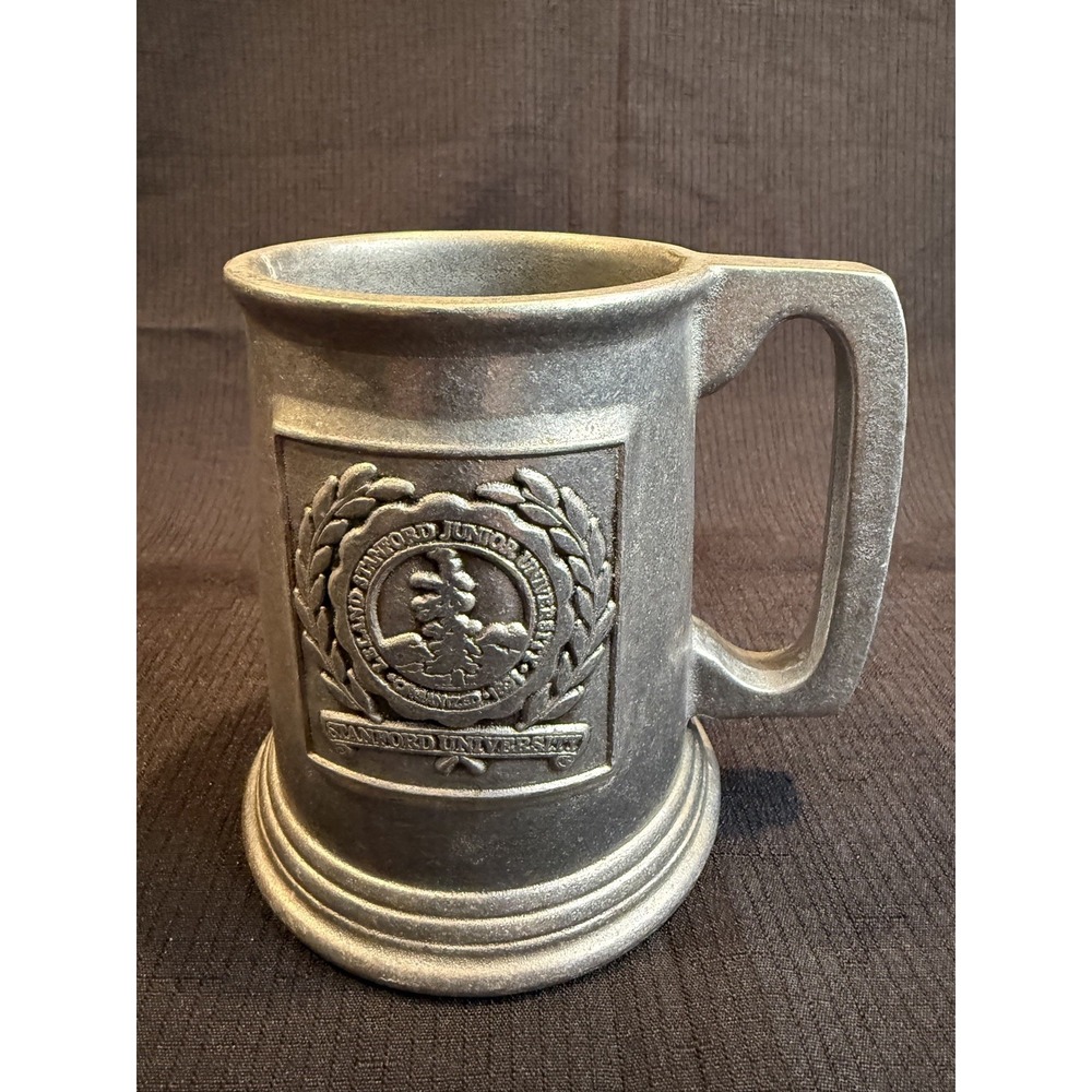 Vintage Pewter Mug Leland Stanford Junior University College Stein